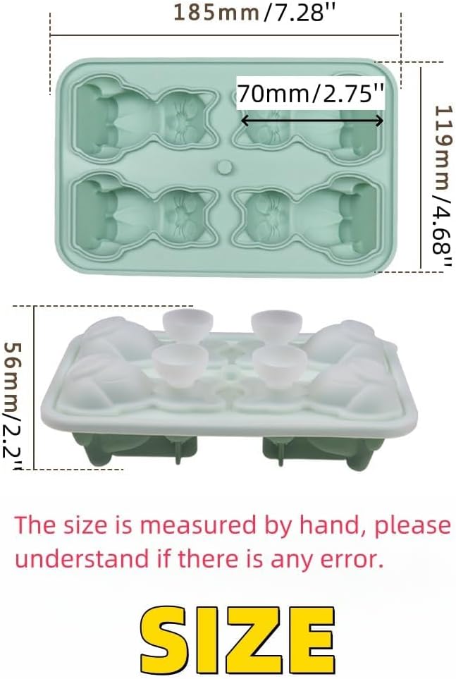 Cute 3D Cat Silicone Ice Cube Tray Mold Cartoon Animal Ice Box BPA-Free - Image 4