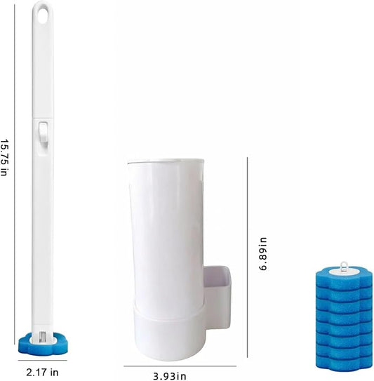Disposable Toilet Brush with 24 Refills, Toilet Bowl Brush and Holder with - Image 2