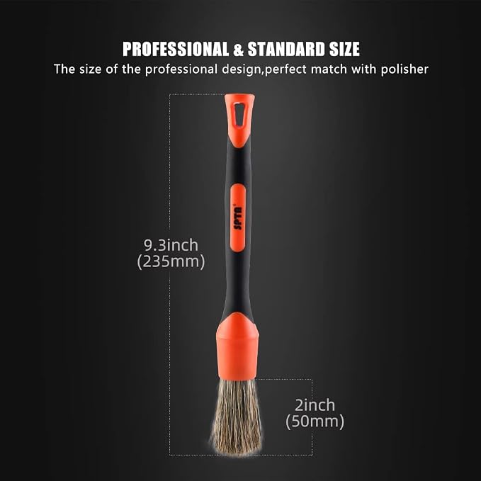 SPTA Car Detailing Brush Set, 5 Pack Soft Boar Hair Auto Detail Brush Kit - Image 3