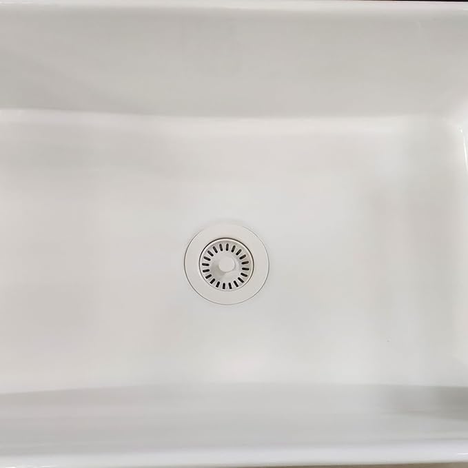 3-1/2 Inch Polymer White Sink Drain Assembly - Image 6