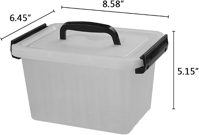 Bringer 3 Quart 6-Pack Clear Plastic Storage Boxes, Latch Box - Image 3