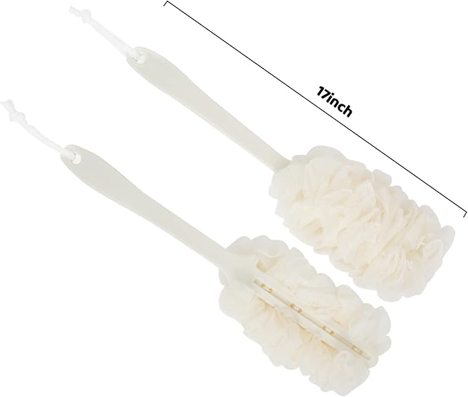 4Pack Back Scrubber for Shower, Evmliy Loofah Sponge Brush Exfoliating Body - Image 2