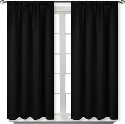 BGment Black Blackout Curtains 40 Inches Long by BGment