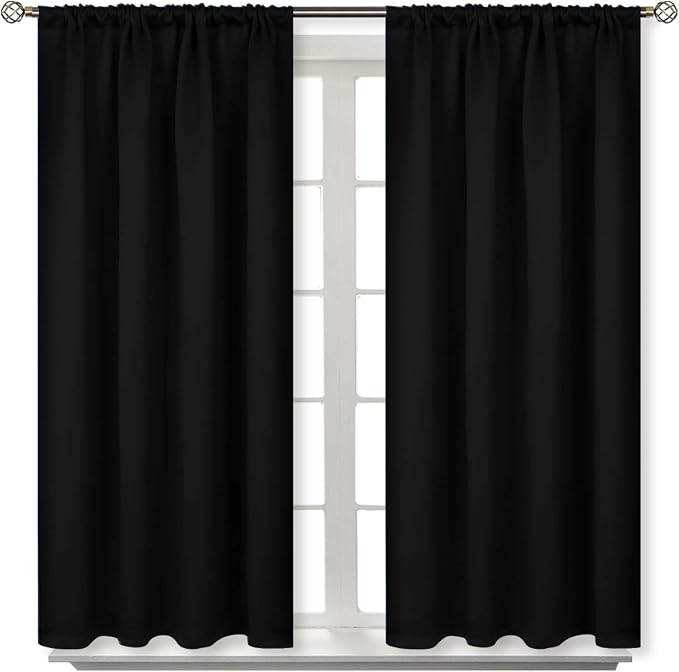 BGment Black Blackout Curtains 40 Inches Long by BGment
