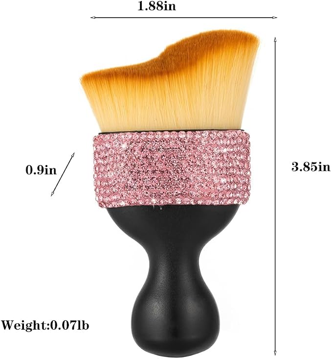 Bling Car Interior Dust Brush, Glitter Diamond Crystal Soft Bristles Dusting - Image 2