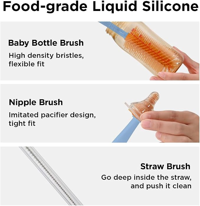 Travel Bottle Brush with Portable Bottle Drying Rack, Baby Bottle Brush - Image 4