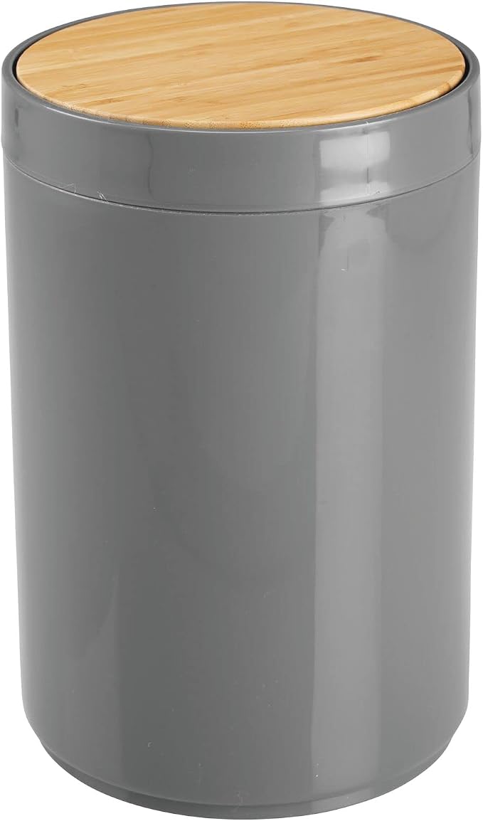 mDesign Plastic Round Trash Can Small Wastebasket by mDesign