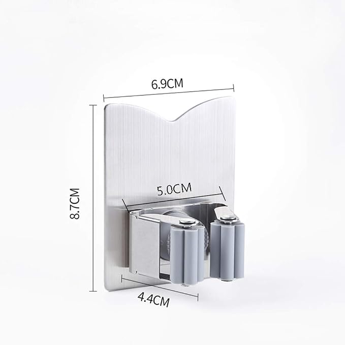 HANZE 2 Pack Mop Broom Holder Racks 304 Stainless Steel Self Adhesive Heavy - Image 5