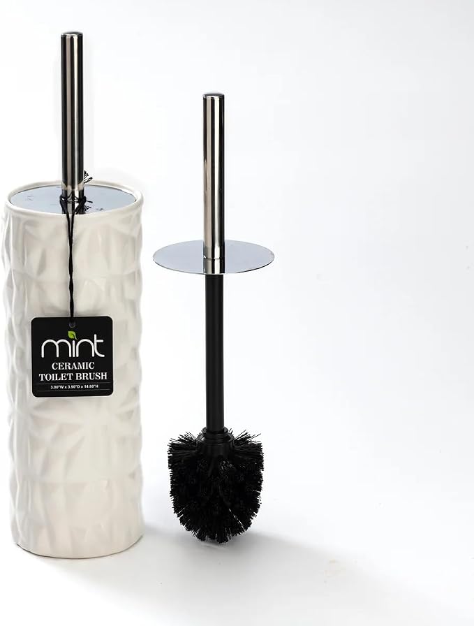 J&V TEXTILES Ceramic Toilet Brush, Toilet Bowl Brush by JVTextiles