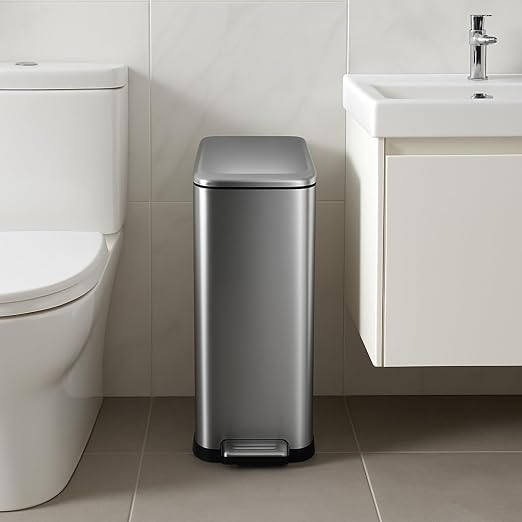 Garvee 13 Gallon Kitchen Trash Can, Stainless Steel Step Garbage Bin - Image 6