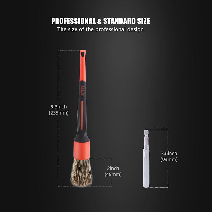 SPTA Car Detailing Brush Set, 5 Pack V2.0 Soft Boar Hair Auto Detail Brush Kit - Image 3