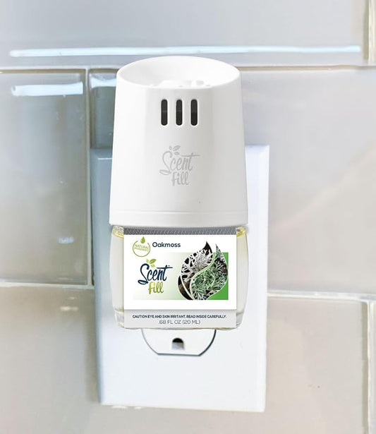 Scent Fill Oakmoss Plug in Air Freshener Starter Kit, 2 Refills + Diffuser - Image 2