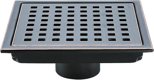 RANDOM Oil Rubbed Bronze Shower Drain Square 6 Inch Shower Floor Drain Grate & by RANDOM