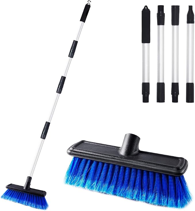 62" Car Wash Brush Mop with Long Handle, House Siding, Extension Aluminum Alloy - Image 8