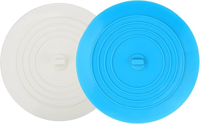 V-TOP Tub Stopper 2 Pack, 6 inches Large Silicone Drain Plug Hair Stopper Flat by V-TOP
