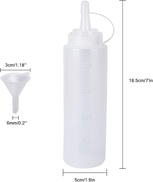 2 Pack 8oz Plastic Sauce Bottle Squeeze Squirt - Image 2