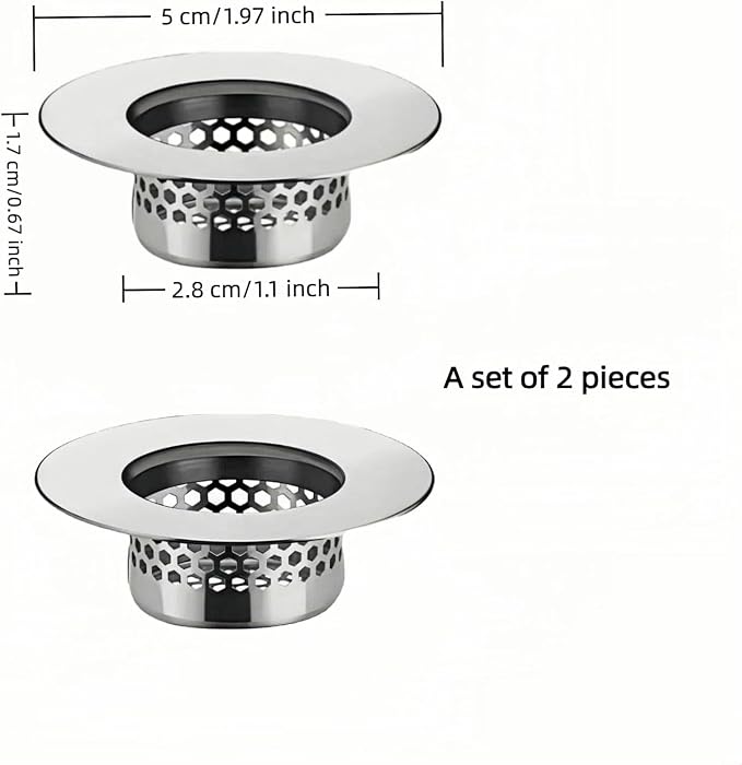 Bathroom Sink & Bathtub Drain Filter Strainer Set - Image 2