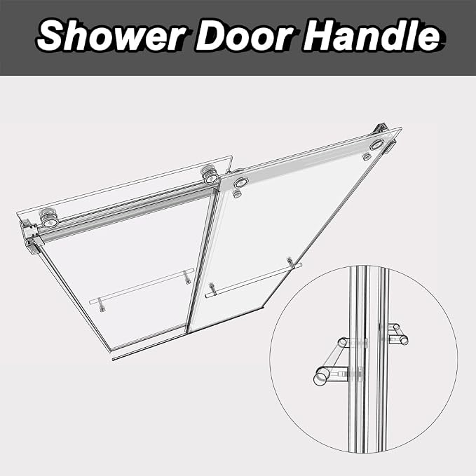 Sunrosa Frameless Double Sliding Shower Door 56 1/8-60" W x 76" H, 5/16" Thick - Image 6
