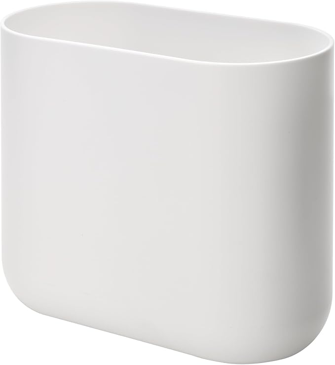 iDesign Slim Oval Plastic Waste Basket The Cade Collection, 10.56” x 5.5” x by iDesign