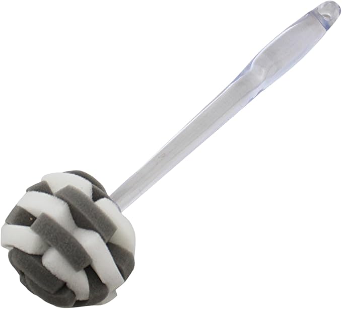 Glass Sponge Dish Brush with Handle – 11.5" Puff Head Kitchen Cleaning Brush by DependableIndustries