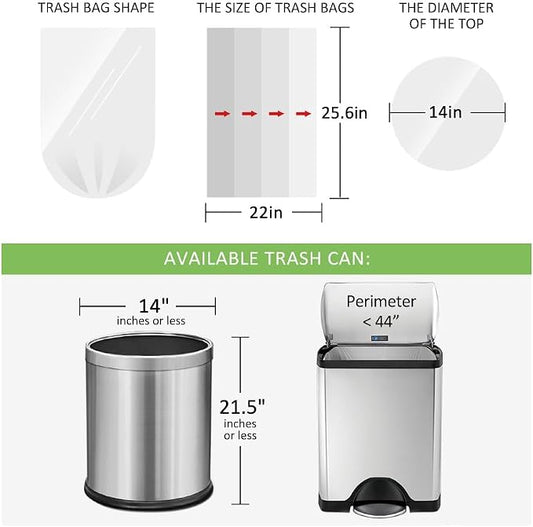 8 Gallon 130 Counts Strong Trash Bags Garbage Bags by RayPard, fit 30 Liter - Image 2