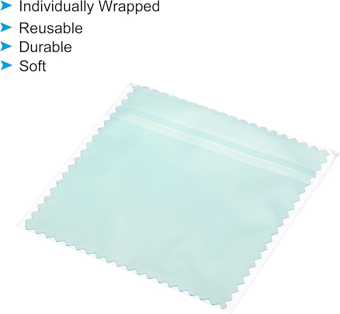 PATIKIL 3.15x3.15" Jewelry Cleaning Cloth, Light Blue - Image 4