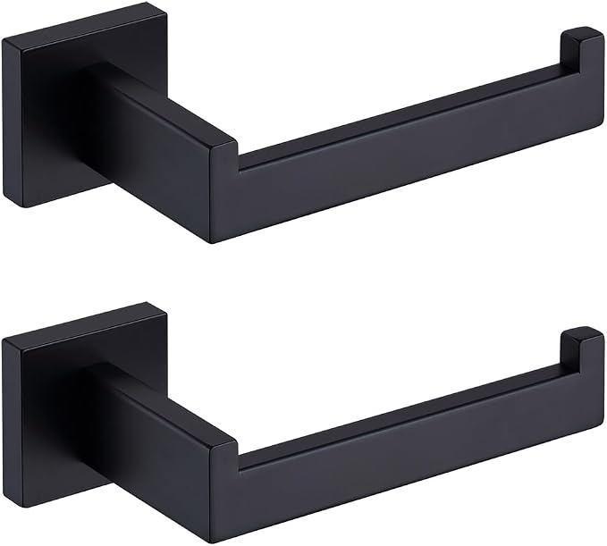 TASTOS Toilet Paper Holder Matte Black, Toilet Tissue Roll Holders Dispenser by TASTOS