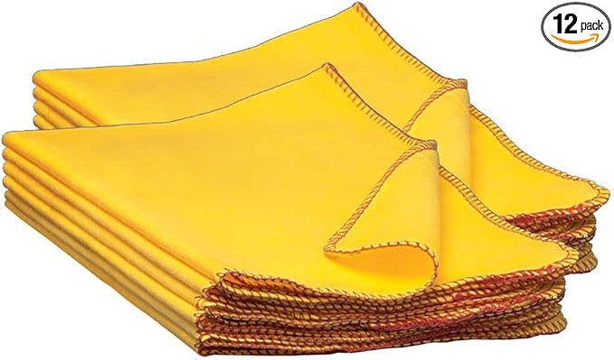 Buffalo Industries 13" x 24" 100% Cotton Fully Hemmed Yellow Flannel Dust Cloths by BuffaloIndustries