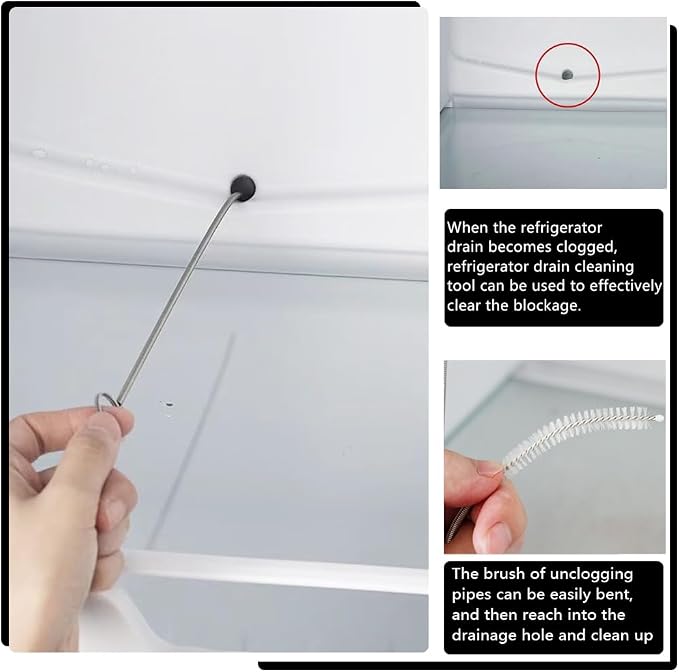 5pcs Refrigerator Drain Cleaning Tool, Reusable Fridge Dredging Kit, Remover - Image 5