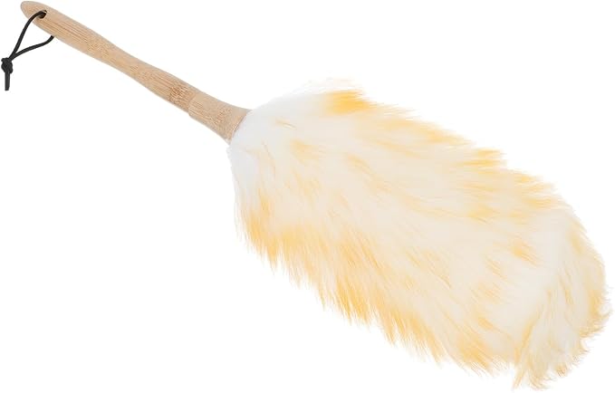 Operitacx Lambswool Duster for Cleaning, 22cm Handheld Wool Dust Remover Brush by Operitacx