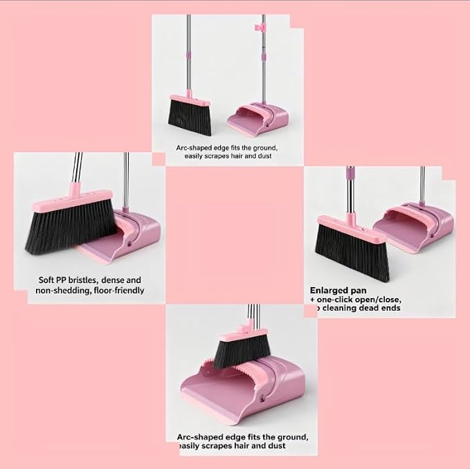 Upright Broom and Dustpan Set - Image 2