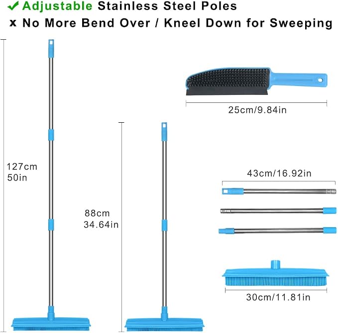 Landhope Fur Remover Broom, Rubber Broom - Image 2