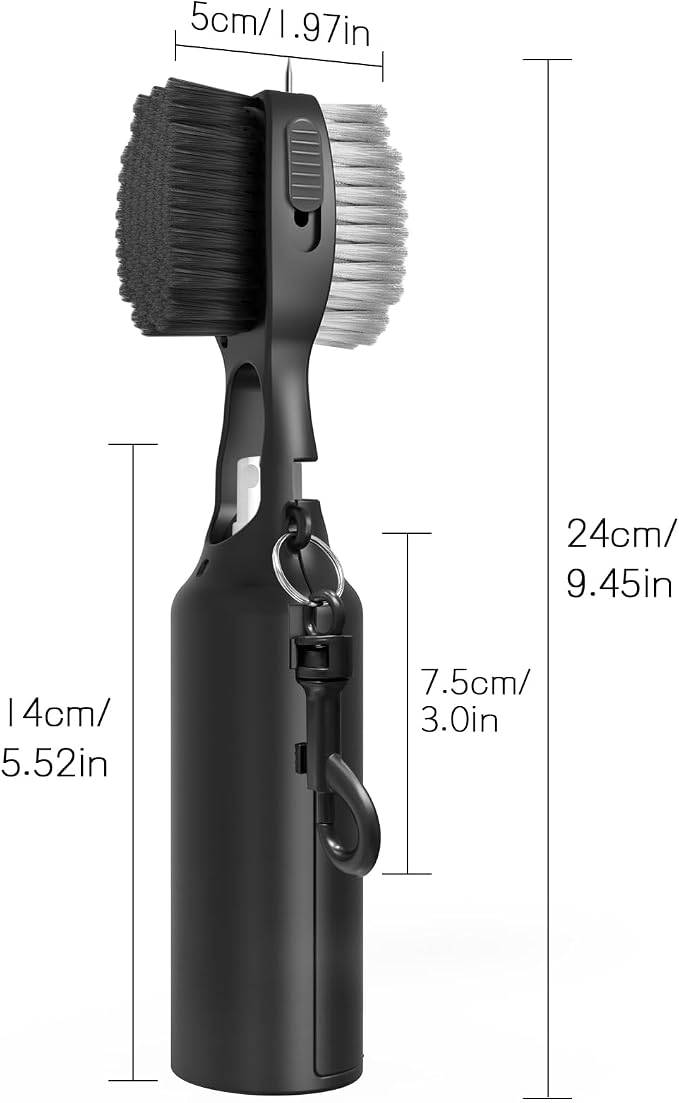 THIODOON 2 Pack Golf Club Brushes and Groove Cleaner 2 ft Retractable Zipline - Image 4