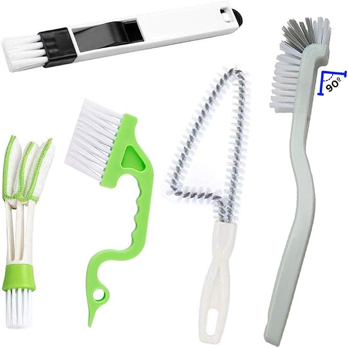 Window Track and Grout Cleaning Brush Set, Tile Lines, Sink Corners, Small Gaps by ANERONG