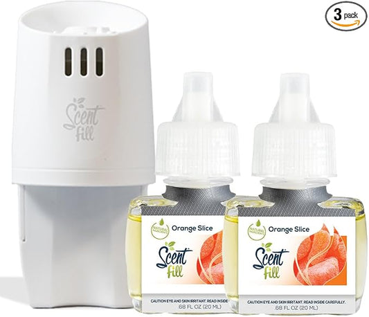 Scent Fill Orange Slice Plug in Air Freshener, Scented Oil Refills, 2 Refills + by ScentFill
