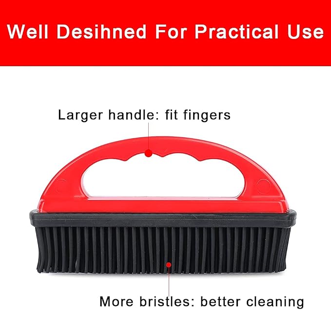 Rubber Pet Cat Dog Hair Removal Brush Lint & Hair Remover Brush, Silicone Lint - Image 3