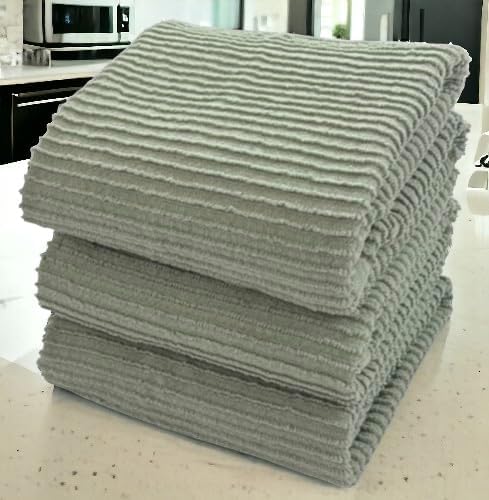 Serafina Home Sage Green Kitchen Dish Towels 100% Cotton Cloth Soft Cleaning - Image 4