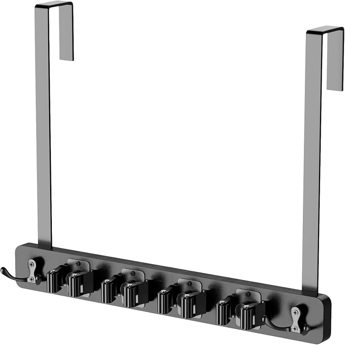 HULISEN Broom Holder Door Mount, Over the Door Broom and Mop Holder - Image 8