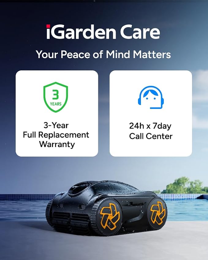 iGarden Pool Cleaner K80, 8H Runtime, Robotic Cordless Pool Vacuum, Smart - Image 8