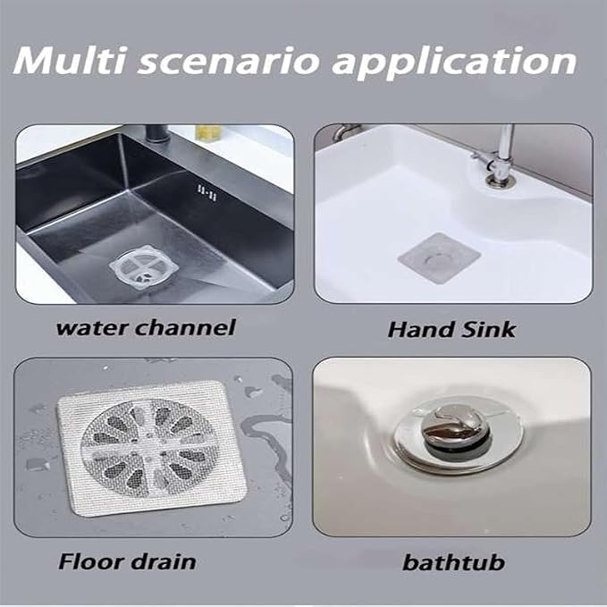 Disposable Shower Drain Cover Hair Catcher Shower Drain Mesh Stickers, - Image 8