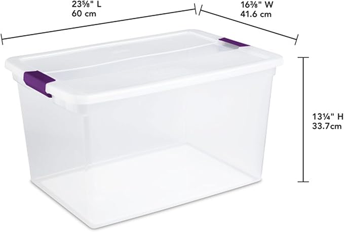 Sterilite 6 Pack 66 Quart ClearView Latch Box, Stackable Organizer Bins - Image 3