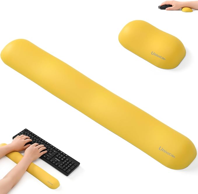 UnivoColors Design-Wave Set of Wrist Rest, Artificial Sheepskin+Memory by UnivoColors