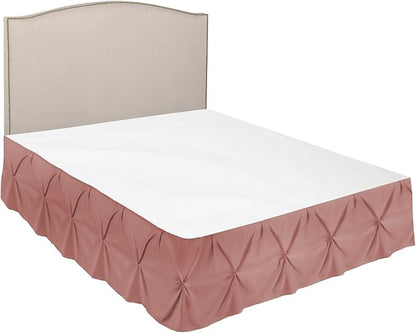 Nestl Pink Clay Bed Skirt Full Size, Pinch Pleat Full Bed Skirt, 14" Inch Drop Full Bedskirt, Hotel Quality Pink Clay Bed Skirts, Premium Microfiber Bedskirt for Full Bed, Pink Clay Full Bed Skirt