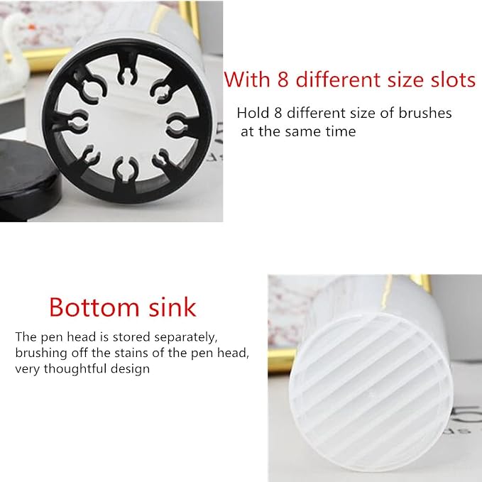 2 Pack Nail Art Brush Cleaner Cup, Acrylic Nail Art Tip Brushes Holder Remover - Image 4