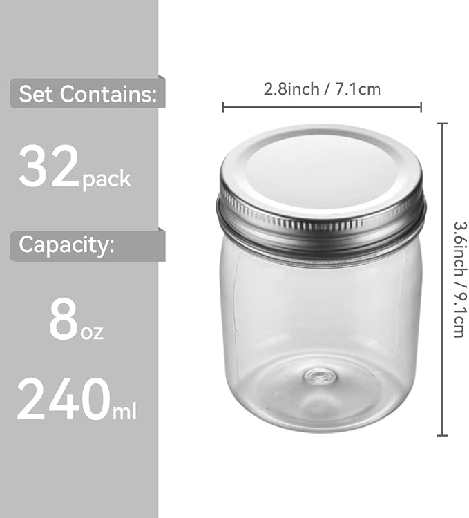 Plastic Mason Jars Reusable Storage Containers - Image 2