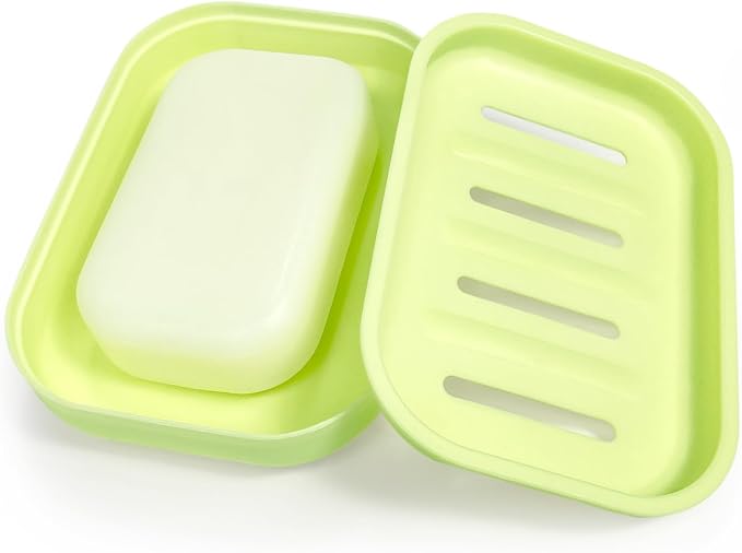 Double Layer Draining Soap Dish, Plastic Dishwashing Sponge Soap Holder - Image 7