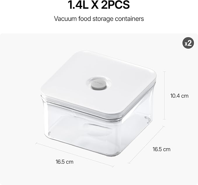 VAKUEN Premium Airtight Food Storage Containers, Square 2PC/Set, Smart - Image 2