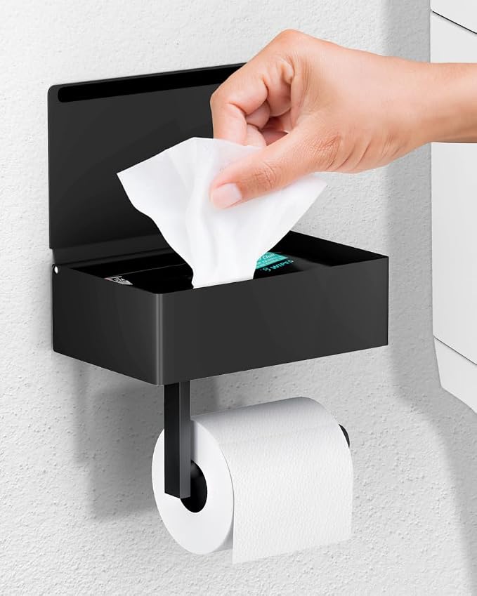 Day Moon™ Matte Black Toilet Paper Holder by DayMoonDesigns