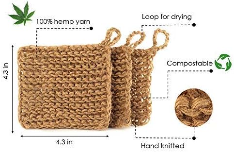 Natural Hemp Sponges for Dishes - Image 2