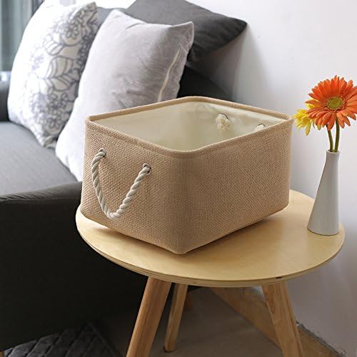 TheWarmHome Decorative Basket Rectangular Fabric Storage Bin Organizer Basket - Image 7